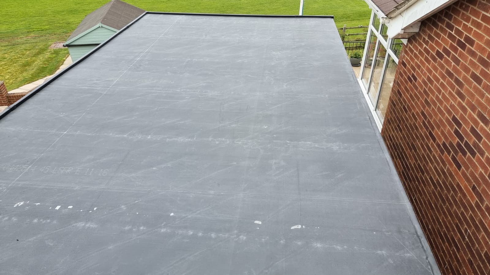 Completed flat roof with clean finish