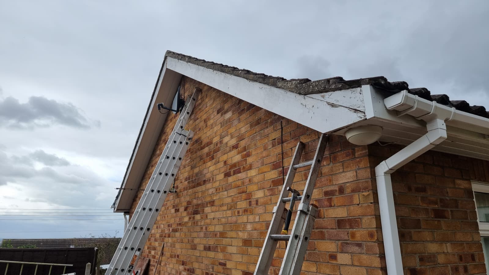 Fascia and soffit work in progress on a residential property