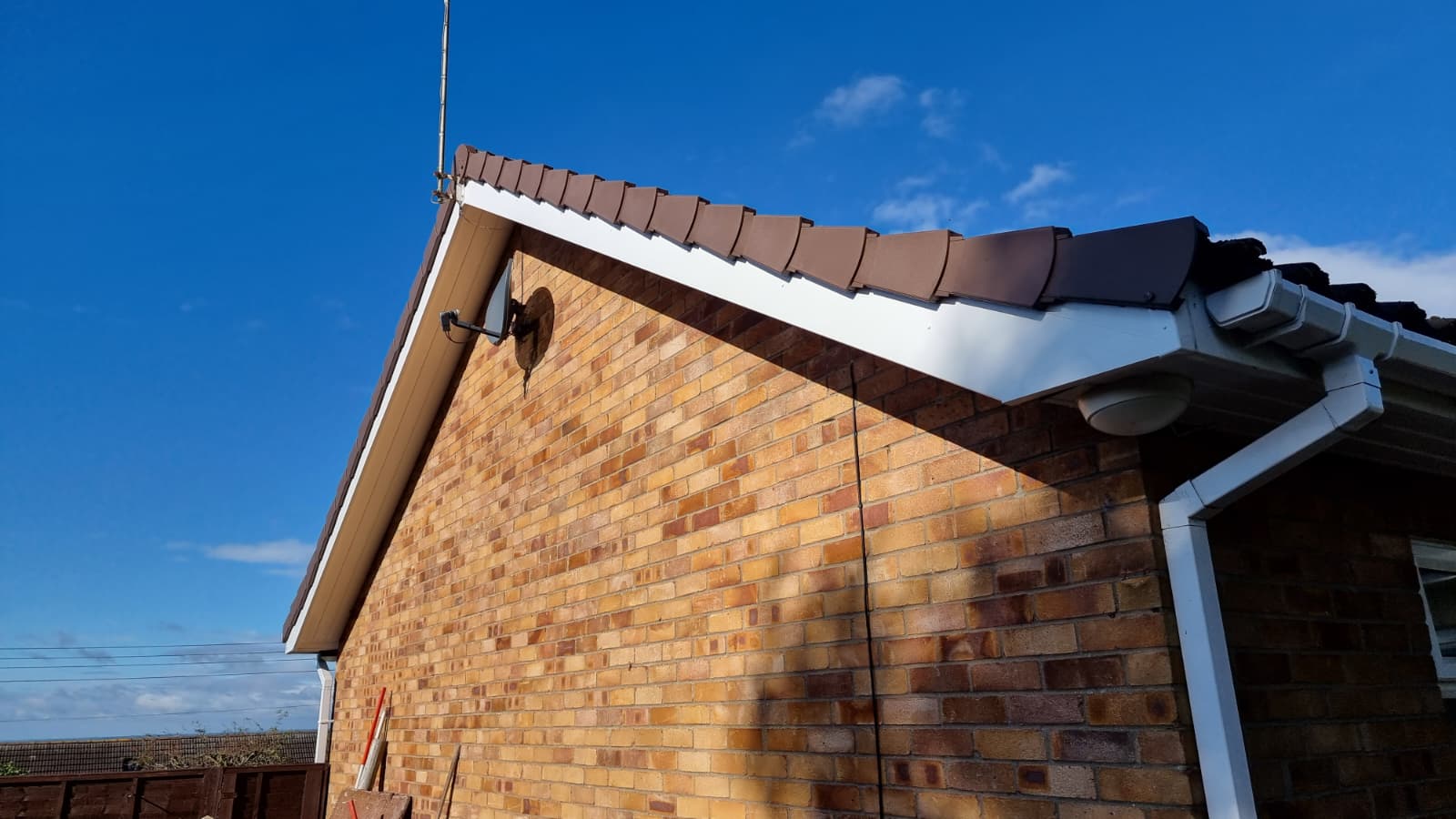 New cladding and fascia boards fitted to gable end