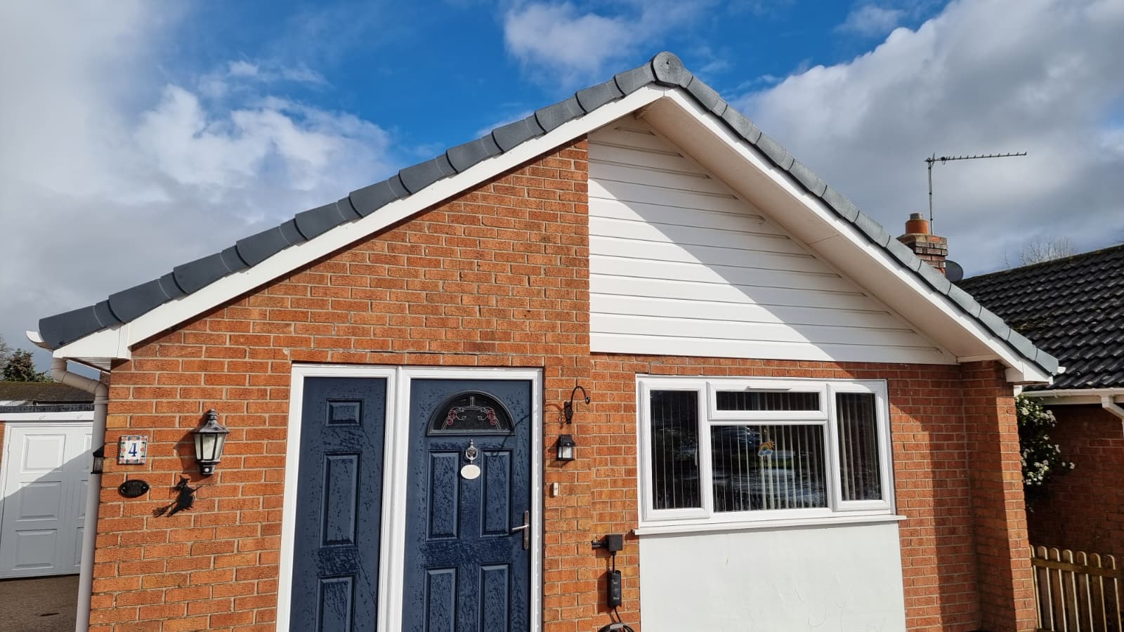 Bungalow with completed new fascias soffits and dry verge
