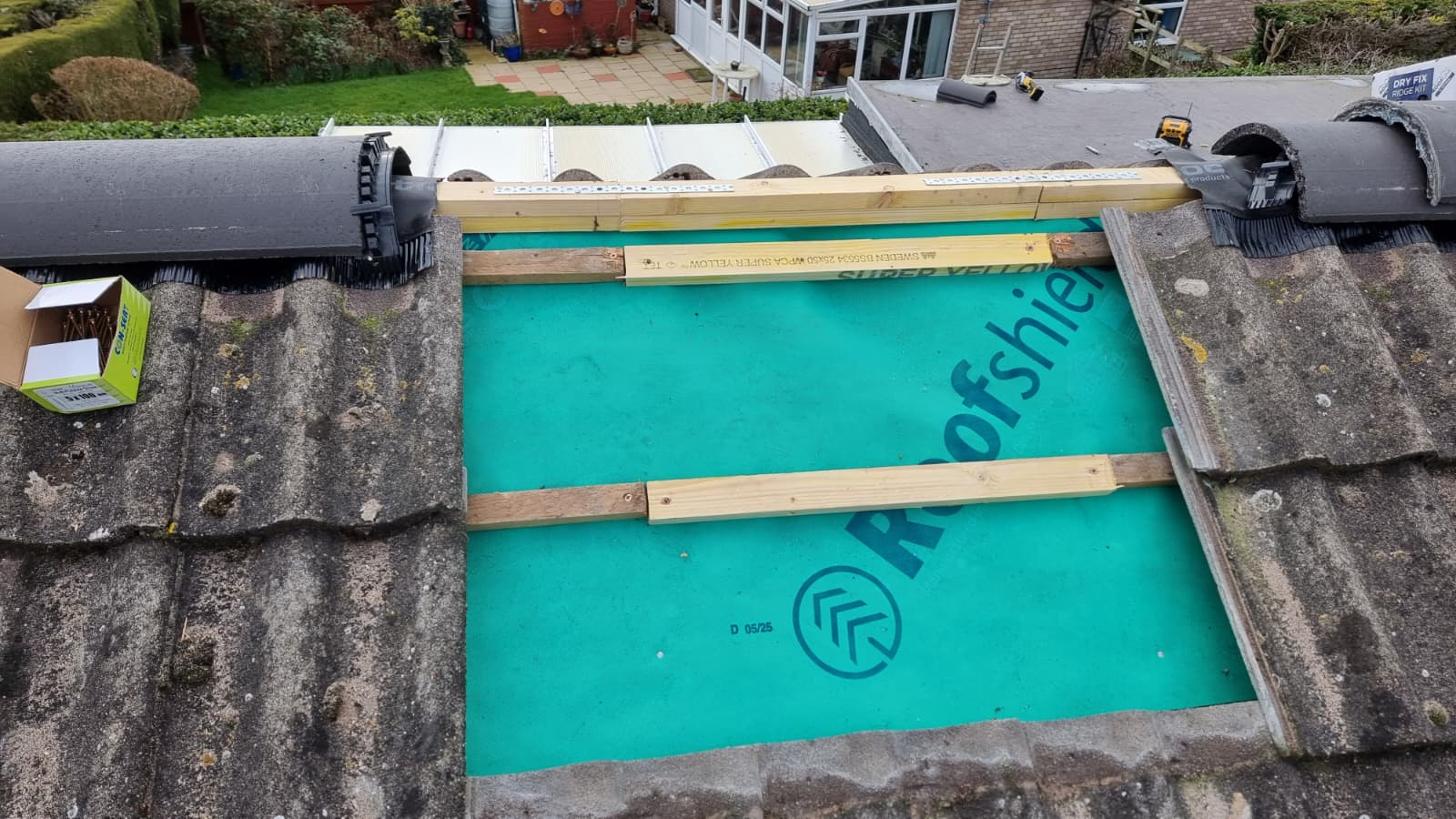 New roof membrane and battens fitted during a re-roof